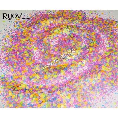 30g Matte Neon Hexagon and Strip Spangles Shapes glitter Nail art Solvent Resistant paillette for polish make up