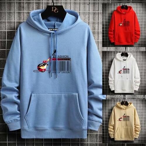 Hooded sweater mens loose Korean style high street bf wind autumn and winter plus velvet thick salt coat oversize top tide