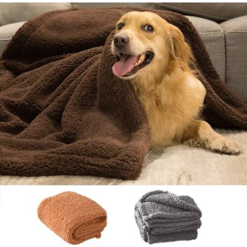 Soft Pet Sleeping Blanket Pet Bed Mat Winter Warm Fleece Pad Bed Cover For Puppy Cat Thickened Pet Sleeping Cover Home Rug