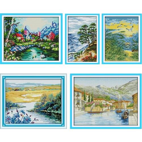 Joy Sunday Cross Stitch Kits Stamped Beautiful Spring Season Embroidery 11CT 14CT Counted Printed Needlework Handmade Gifts Sets