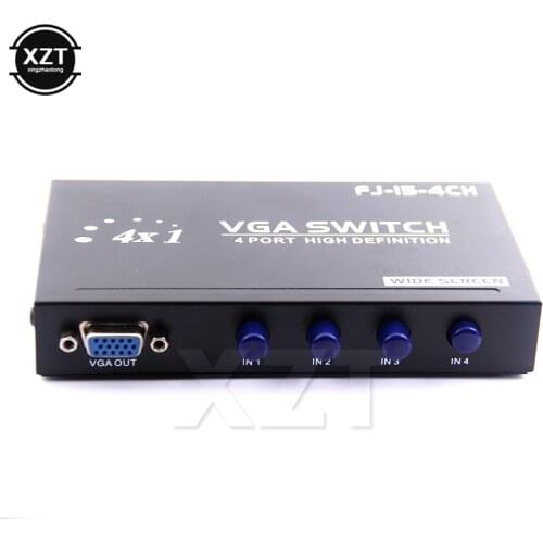 Newest 4 ports VGA switch 4 in 1 out VGA switch display share VGA converter for PC Monitor Projector