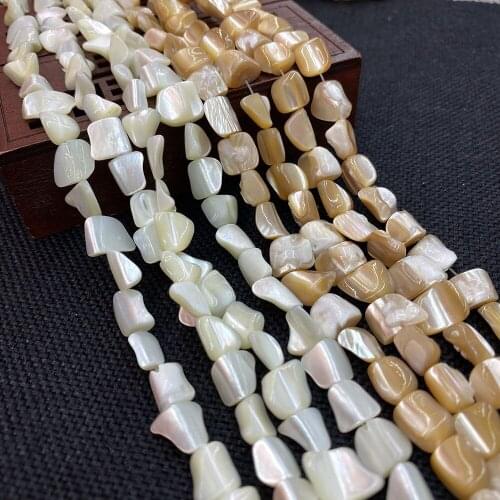 Natural Sea Shell Mother-of-pearl Irregular Shape White Yellow DIY Jewelry Making Necklace Man Bracelet Accessories Charms10mm