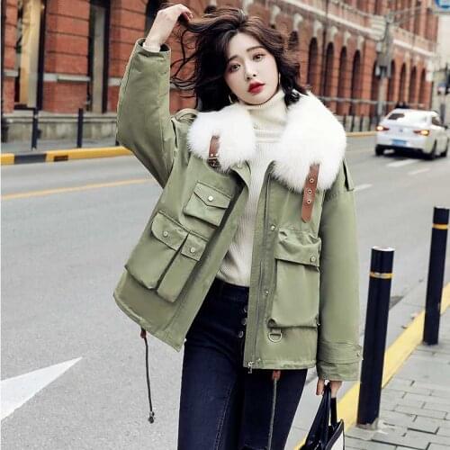 Real Fox Fur Collar Parkas 2021 Winter White Duck Down Coat Female Short Warm Jackets Thick Casual Coats Casaco Feminino Gxy109