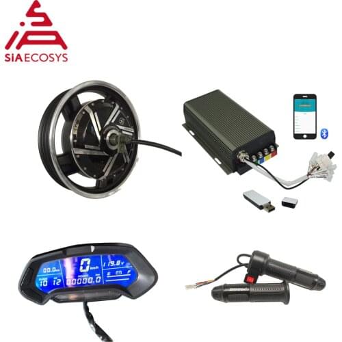 QSMotor 17*3.5inch 4000W 273 V3 72v73kph/80kph with SVMC72150 controller and display BLDC hub motor kits for electric motorcycle