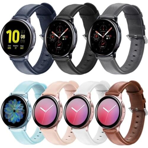 New Genuine Leather Strap 20mm 22mm For Huawei Watch GT 2 42mm Straps For Samsung Galaxy Watch Active 2 40mm 44mm Watchband Band
