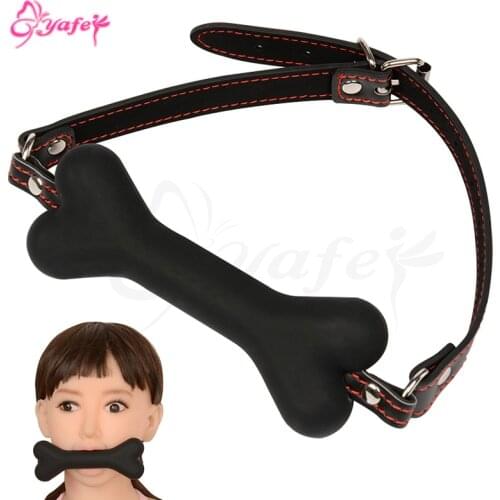 Silicone Dog Bone Gag SM Bdsm Erotic sex toys Woman Slave Game Leather SM Bondage Sexual belt Adult games Intimate sex products