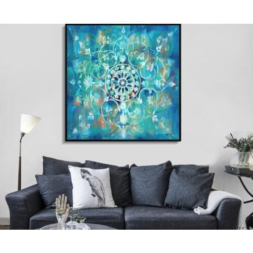 Blue Vintage pattern Canvas Paintings Wall Art Prints Poster Living Room Decor Decorative Paintings On The Wall Home Decor