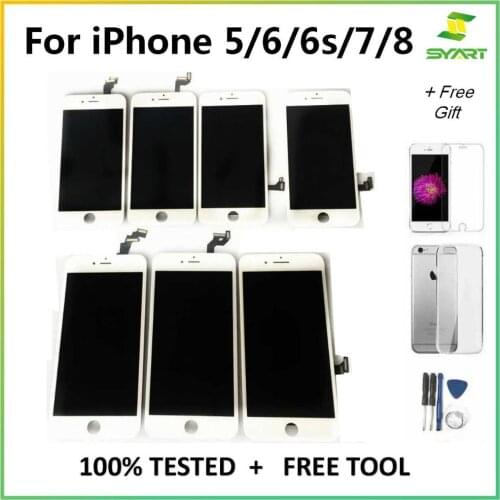 SYART For iphone 5 6 6s 7 8 LCD Display+Touch screen Digitizer Assembly+free Gift