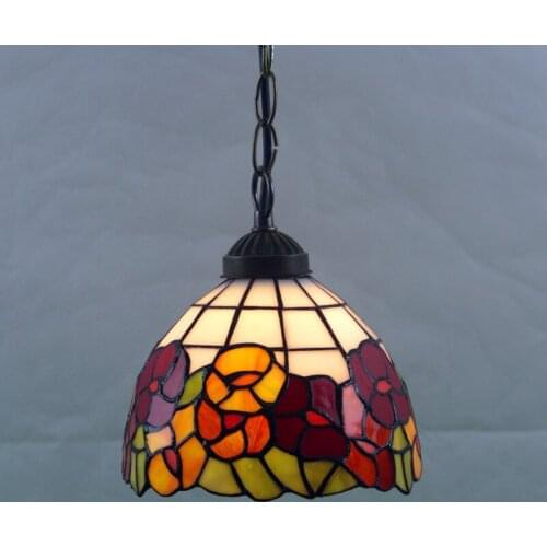 Stained Glass Lamp European Brief Art Glass Curtain Beads Pendant Lights Living Room Restaurant Suspension Light Fixtures