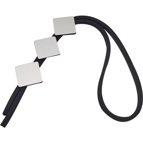 YD&YDBZ Rubber Square Metal Pendant Long Necklace For Women Designer Handmade Necklace Womens Clothes Jewelry Accessories