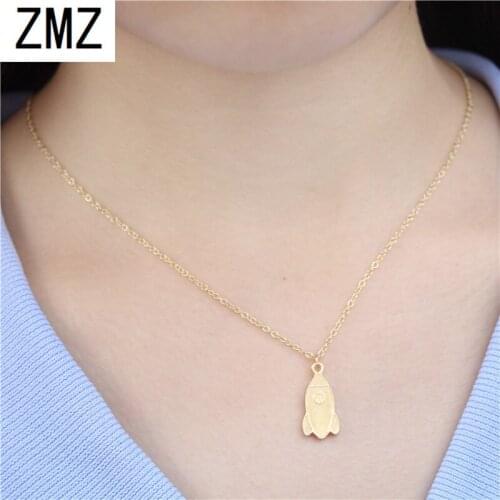 ZMZ 2019 Europe/US fashion cute The spaceship pendant geometry necklace gift for mom/girlfriend party jewelry