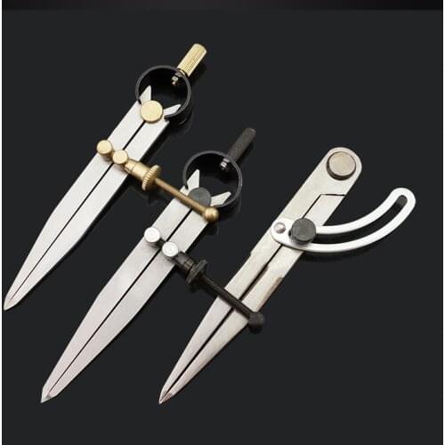1PC Carbon Steel Scriber Divider Wheel Compass Leather Stitch Hole Distance Measure Compass Leather Divider Tool