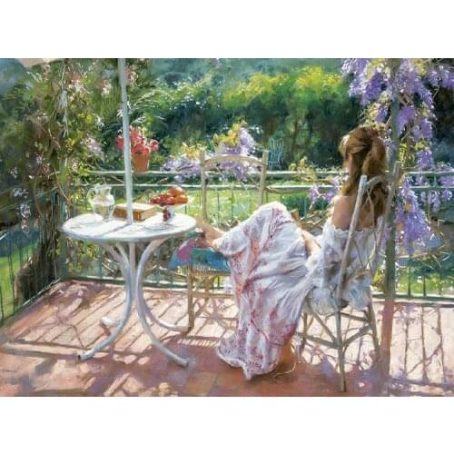 11/14/16/18/27/28 Wisteria Girl 14CT White Canvas People Needlework,Embroidery,DIY DMC Cross stitch kit, Cross-Stitching