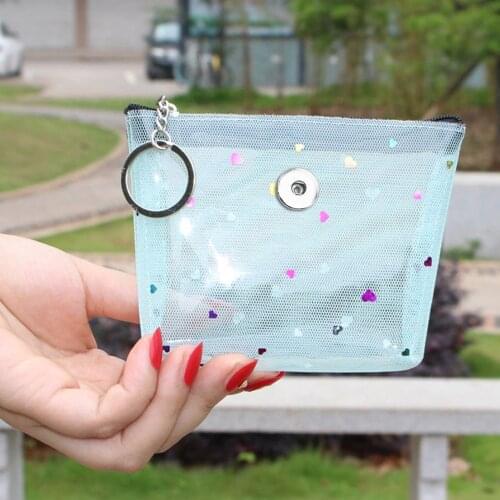 18mm Snap Button jewelry Coin Purses Small-Wallets Money-Bags For girls gift QB5116
