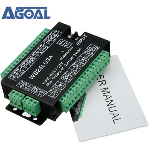 24 Channel 3A/CH DMX512 Controller Led Decoder Dimmer Controller Free Shipping