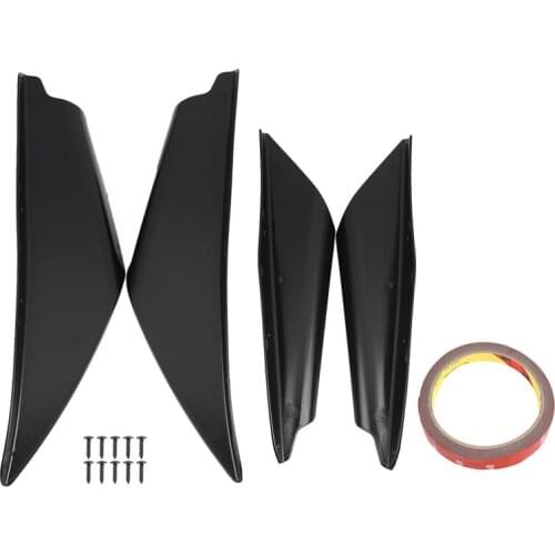 4Pcs Front Bumper Canards Splitter Body Diffuser Fins Body Spoiler Canard Universal Fit for Any Car