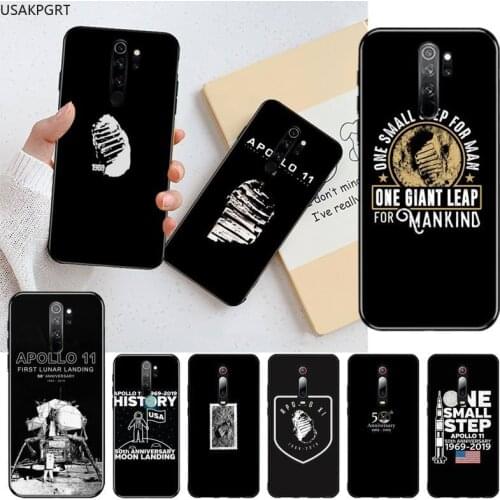 Apollo 11 Footprint Painted Phone Case for Redmi Note 9 8 8T 8A 7 6 6A Go Pro Max Redmi 9 K20 K30 Pro