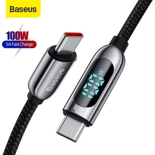 Baseus PD 100W USB C Fast Charging Cable Data Cable USBC to Type C Charger Cable for MacBook For Samsung Xiaomi For Tablet 1M 2M