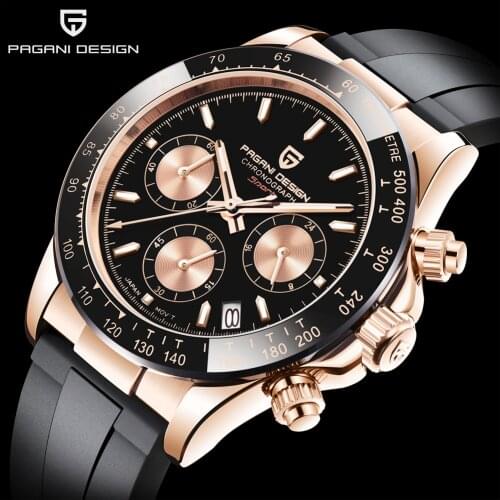 PAGANI DESIGN Mens Quartz Watch Sports Watches Men Luxury Gold Business Wristwatch Stainless Steel Sapphire Waterproof Clock