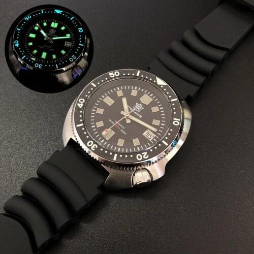 Men automatic watch,STEELDIVE mens dive watches 200m waterproof mechanical wristwatch sport luminous clock ceramic bezel relogio