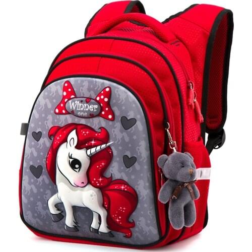 New Cartoon 3D Creative Horse Children School Bags Girls Sweet Kids School Backpack Lightweight Waterproof Primary Schoolbags
