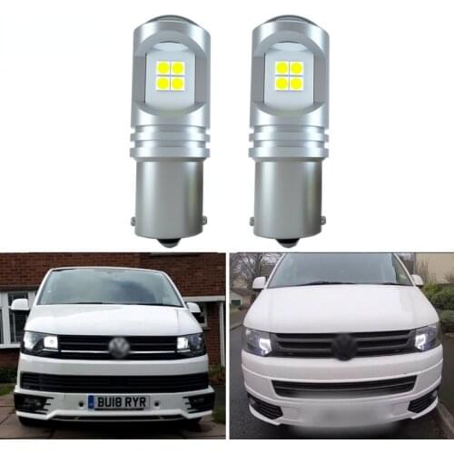 2pc x Top quality P21W Ba15s Canbus White LED DRL Daytime Running light bulb for VW Transporter T5 T5.1 T6 (2010-2019)