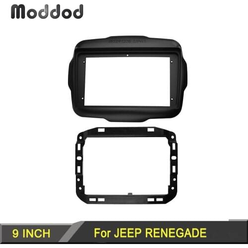 Double Din Radio Fascia fit for JEEP RENEGADE 2015 Stereo DVD Player Install Surround Trim Panel Kit Face Plate Facia Frame