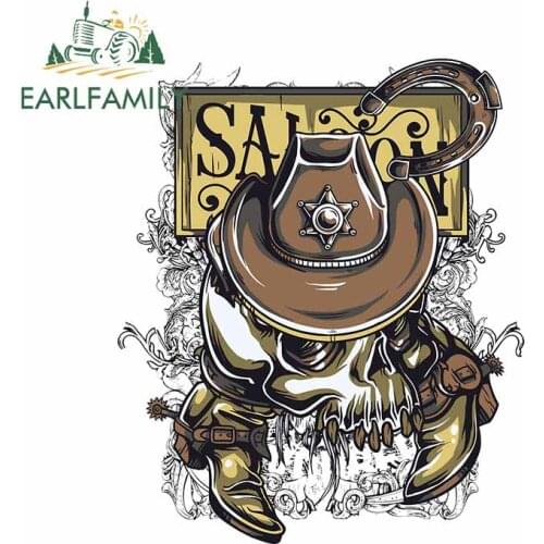 EARLFAMILY 13cm x 10.7cm For Saloon Sheriff Creative Car Sticker Personality Decal Bumper Surfboard Decals For JDM SUV RV