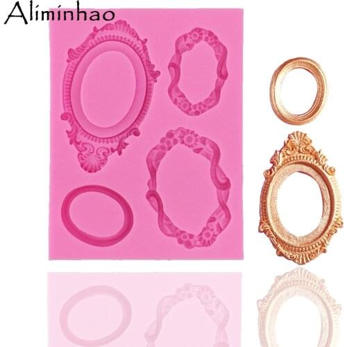 B0055 Photo frame shape Cake border decoration Sugarcraft Silicone mould fondant cake decorating tools chocolate molds