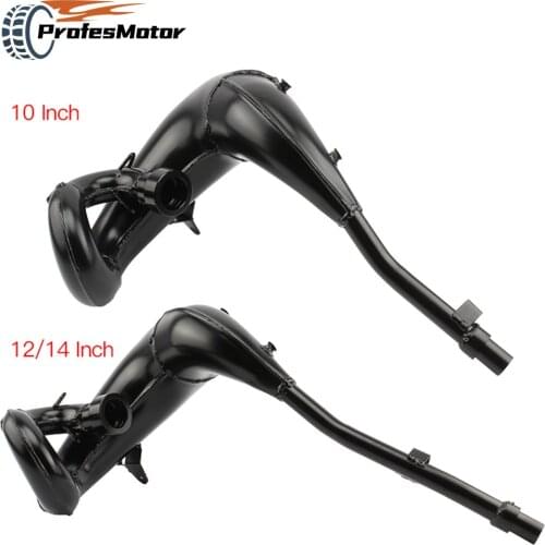 10/12/14 Inch Exhaust Muffler Pipe Fit For 50cc 50 Exhaust System Junior Senior Mini SX PRO LC SILVER Heater Protector Parts Bl
