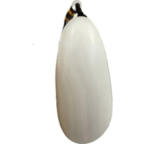Chinese Hand-Carved Natural White Jade Stone Hand Handle Pieces Hand Play Pendant