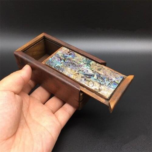 Inlaid color shell, jewelry box, small wooden box, Retro, Wooden storage box