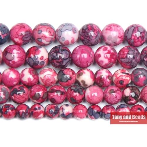 Natural Magenta Colorful Stone Round Loose Beads 15" Strand 4 6 8 10 12 MM Pick Size For Jewelry