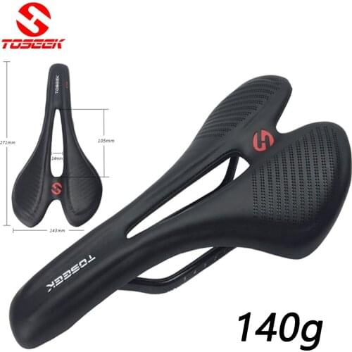 TOSEEK Lightweight 3K Full Carbon Fiber Bike Seat Professional racing Seat cushion MTB Road bicycle Saddle Ergonomic design 140g