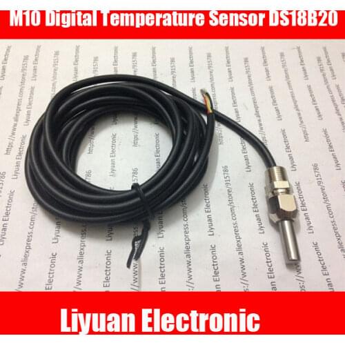 M10 Thread Installation Digital Temperature Sensor , DS18B20 Sensor stainless steel waterproof packaging