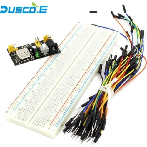 3.3V/5V MB102 Prototype Breadboard power module MB-102 830 points Solderless Bread board 65 Flexible jumper wire for Arduino KIT