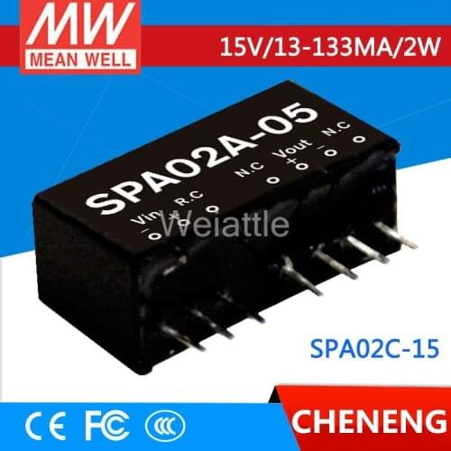 MEAN WELL original SPA02C-15 15V 133mA meanwell SPA02 15V 2W DC-DC Regulated Single Output Converter