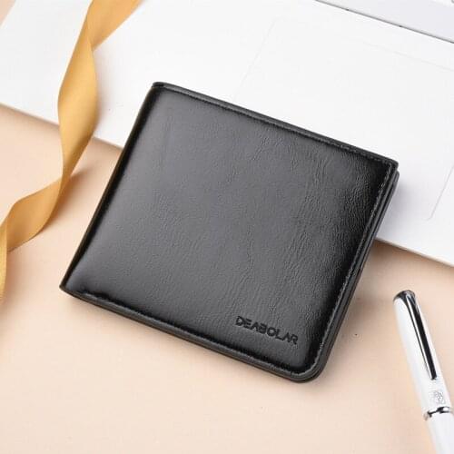 Fashion Luxury Leather Brand Bilfold Men Wallet with Coin Bag Zipper Small Money Purses Dollar Slim Purse Money Clip Wallet