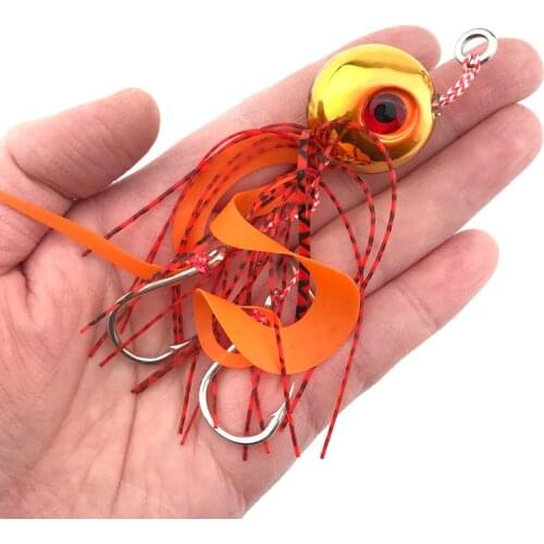 60G Inchiku DeepSea Metal Fast Sinking Jig Big Head With Rubber Skirts Saltwater Assist Hook Fishing Lure Tai Kabura Slider