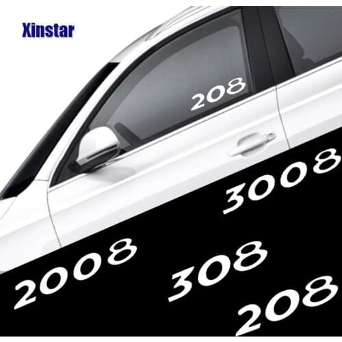 2pcs Car windows sticker For Peugeot 106 206 208 306 308 508 2008 3008 208