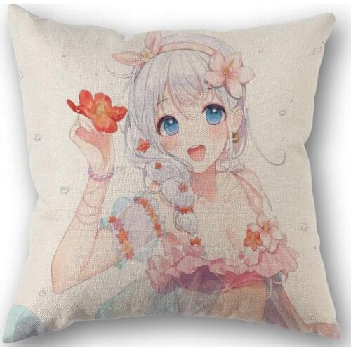 New Custom Anime Girl Bang Dream Pillowcase Cotton Linen Fabric Square Zipper Pillowcase 45X45cm Wedding Decorative Pillow cover