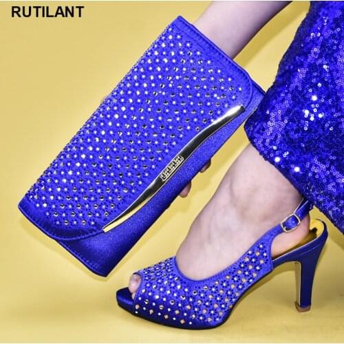 New Arrival African Womens Party Shoes and Bag Sets Summer High Heeled Shoes for Women Italian Shoes and Bag Set Wholesale 2020
