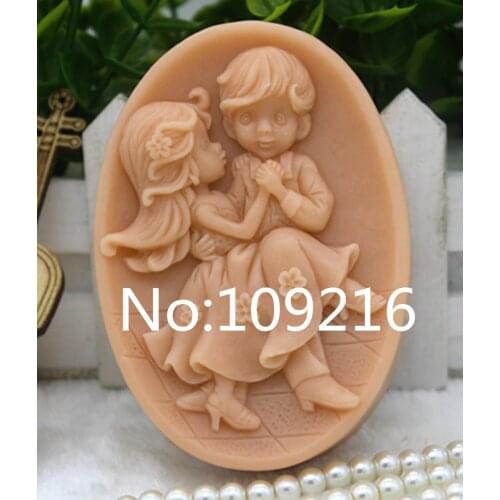 New Product!!!1pcs Dancing Partner (ZX366) Handmade Soap Mold Crafts DIY Silicone Mould