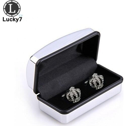 Wholesale Sliver Plating Cufflinks Box Gift Box Men Shirt Cufflinks Gemelos Carrying Case Cuff Link Tie Clip Boxes