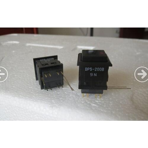 Original new 100% DP5-200B square belt lamp reset switch gold-plated foot 2 open 2 closed button switch on switch