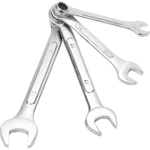 NICEYARD 10mm 13mm 17mm 19mm Portable Spaner Hand Tools Reversible Ratchet Handle Combination Wrench Stainless Steel