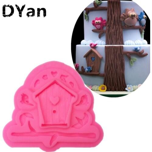 DIY Sugarcraft Bird House Silicone Mold Fondant Mold Cake Decorating Tools Chocolate Mold A1469