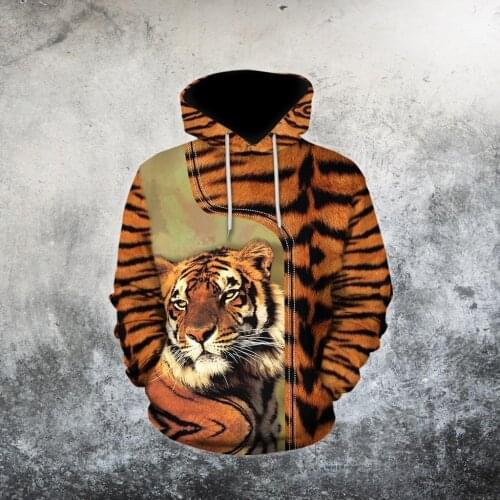 Powerful Tiger Hoodie For Men And Women 3D Harajuku Fashion Sport Hooded Spring/Autumn Sweatshirt Casual Jacket DIY Pullover