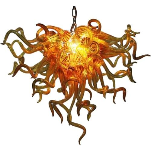 Unique Design Hand Blown Glass LED Pendant Lamp Amber Gold Colored Antique Glass Chandelier Lamp Turkey Light Custom 70 by 60 CM