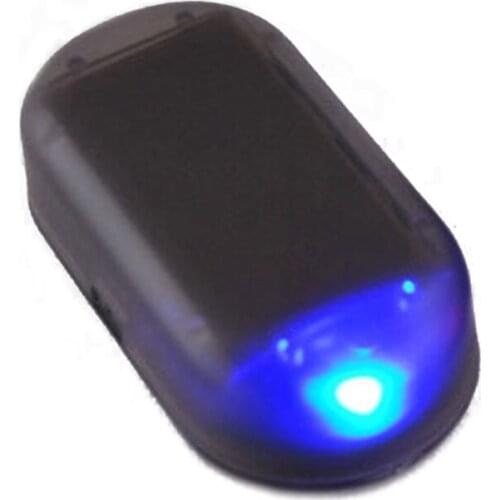 Universal Car Fake Solar Power Alarm Lamp Security System Warning Theft Flash Blinking Car Anti-Theft Caution LED Light Red/Blue